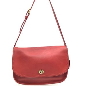 Coach Women's Purse Red Vintage Leather
